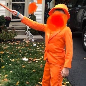 Dumb and dumber Halloween costume (Lloyd) orange 4 pieces, cane not included